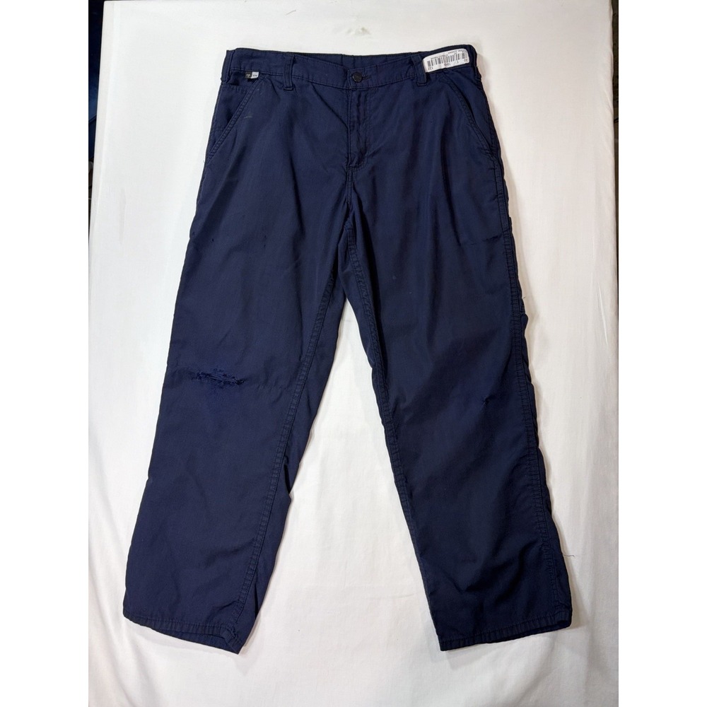 Carhartt FR CAT 2 Work Pants 34x30 Navy Flame Resistant Utility Distressed #2
